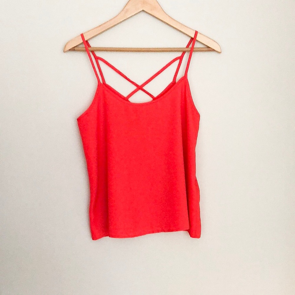🎀Abercrombie Silky Orange Tank Size Small